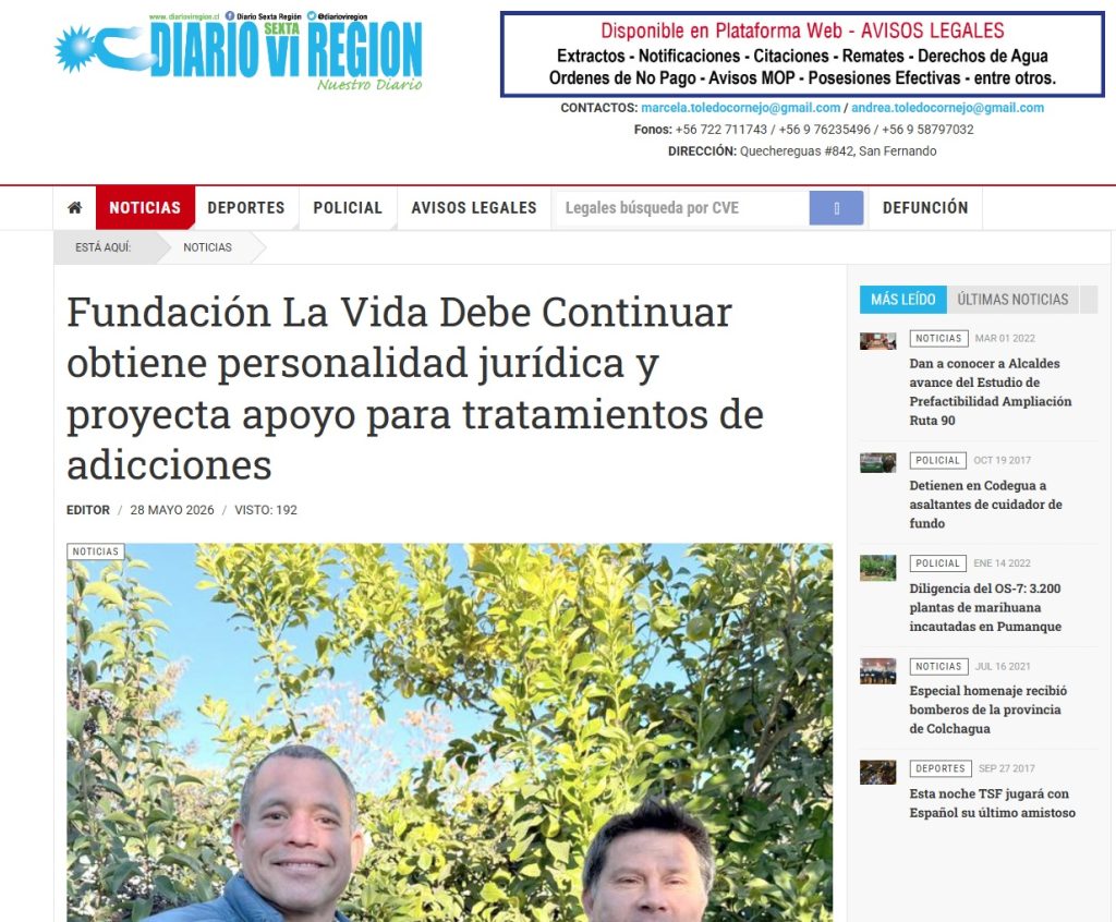 Referentes regionales detrás de la nueva Fundación La Vida Debe Continuar